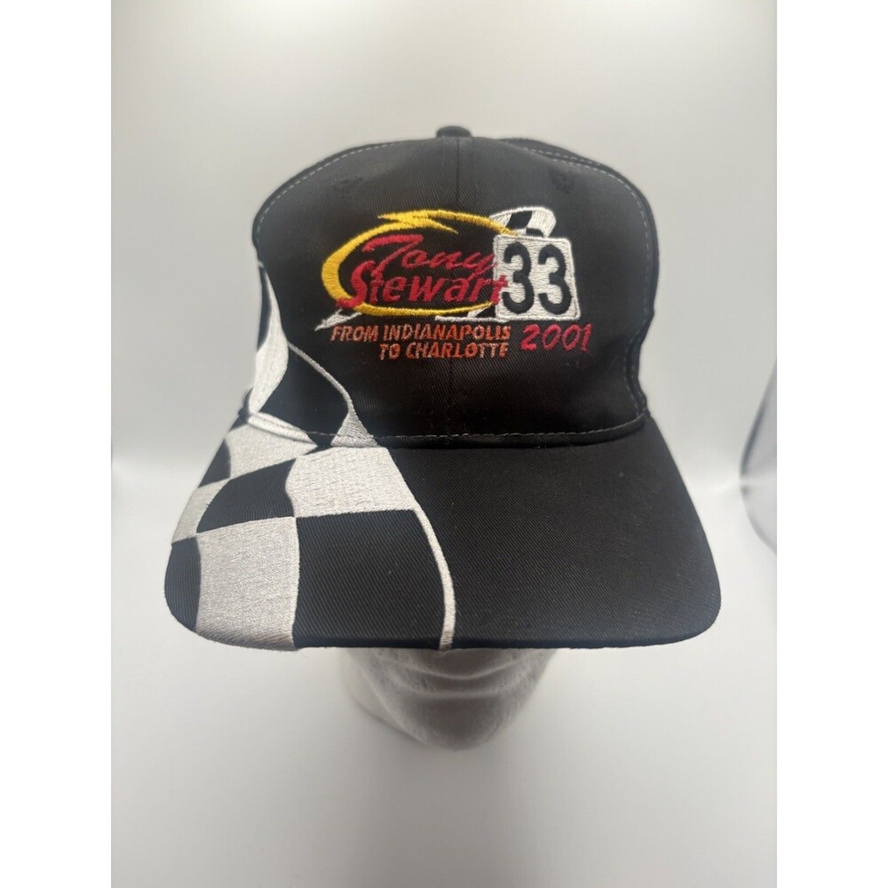 Tony Stewart 33 Hat 2001 Indianapolis to Charlotte Checker Flag abstract Kudzu